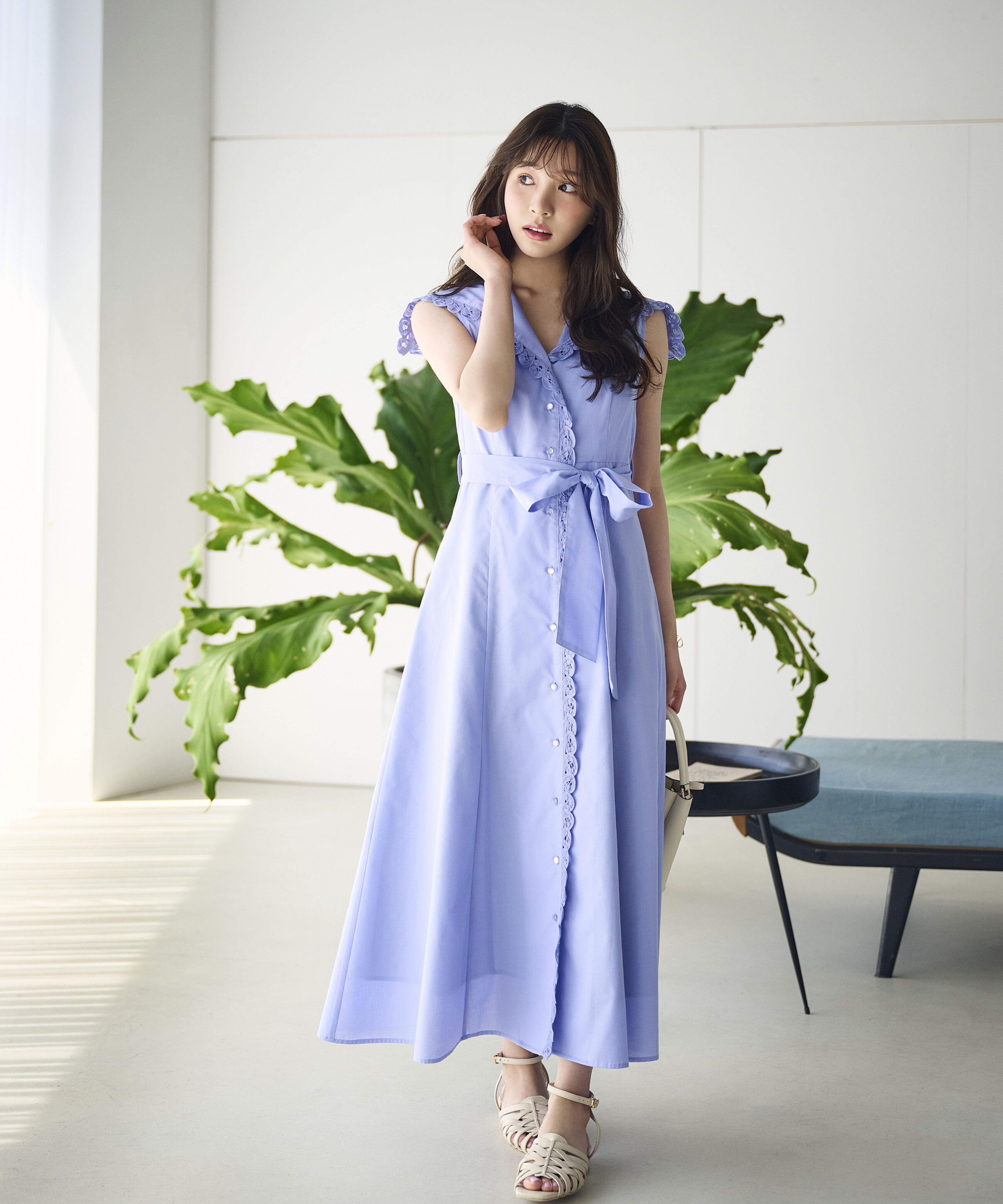 PROPORTION BODY DRESSING「セーラーカラーレーストリムワンピース」|ワンピース|