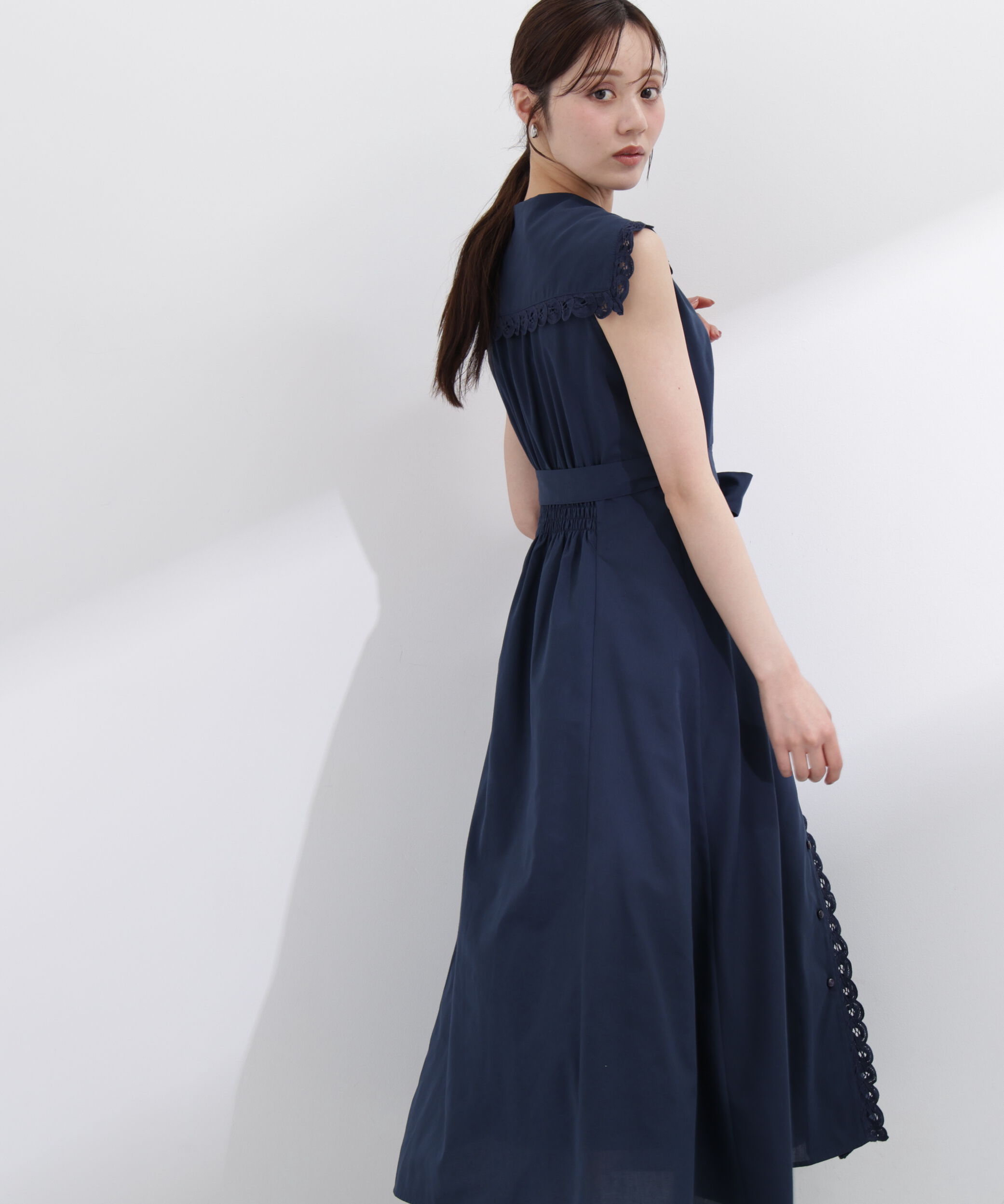 PROPORTION BODY DRESSING「セーラーカラーレーストリムワンピース」|ワンピース|