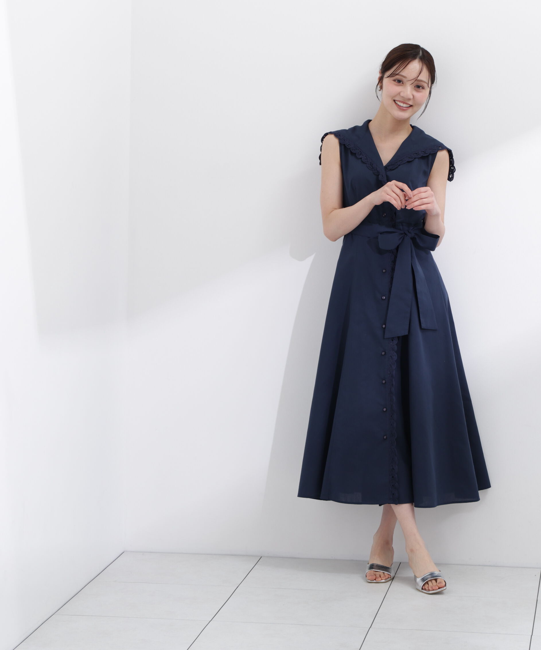PROPORTION BODY DRESSING「セーラーカラーレーストリムワンピース」|ワンピース|