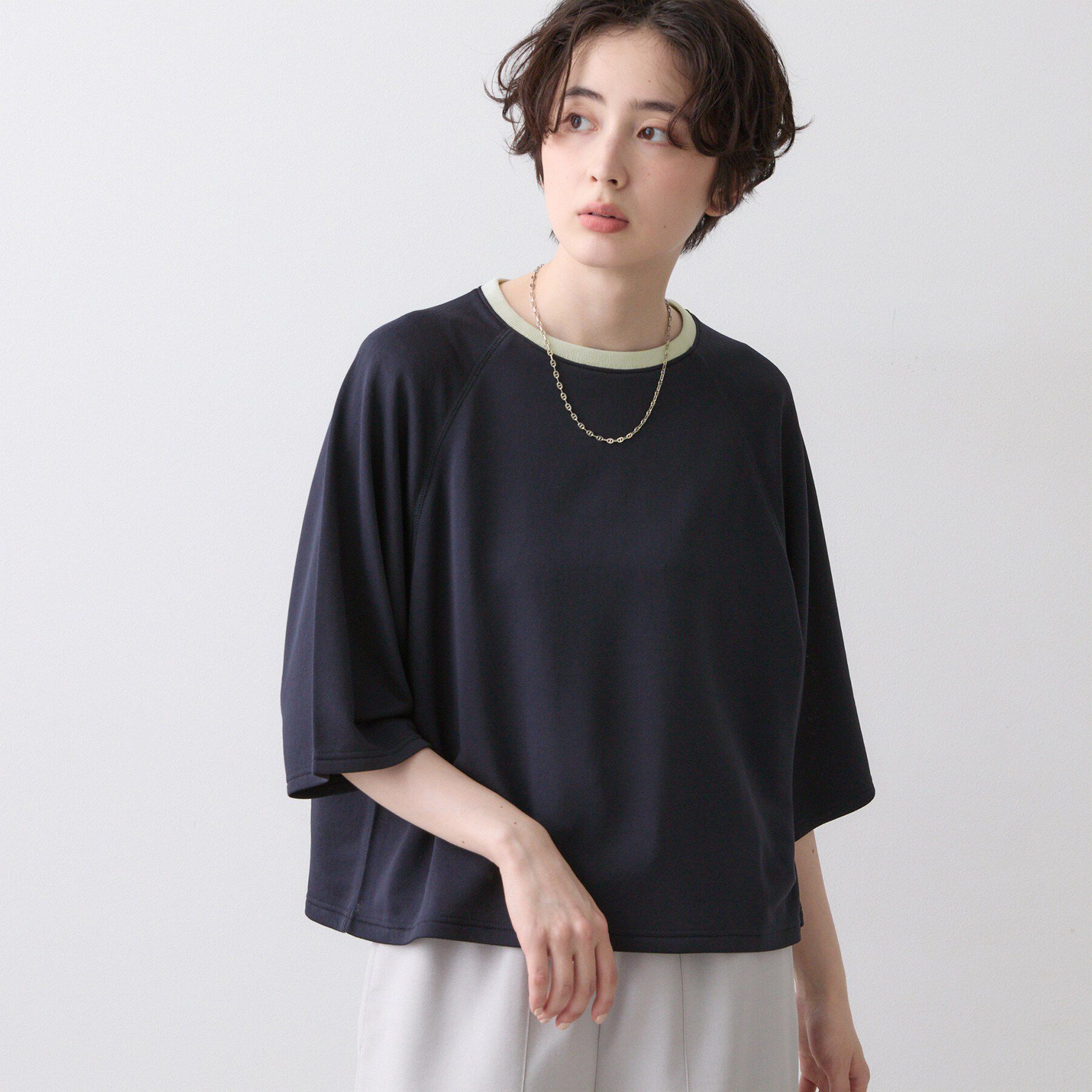 Dessin「シアー裏毛バイカラーカットソー」|Tシャツ・カットソー|