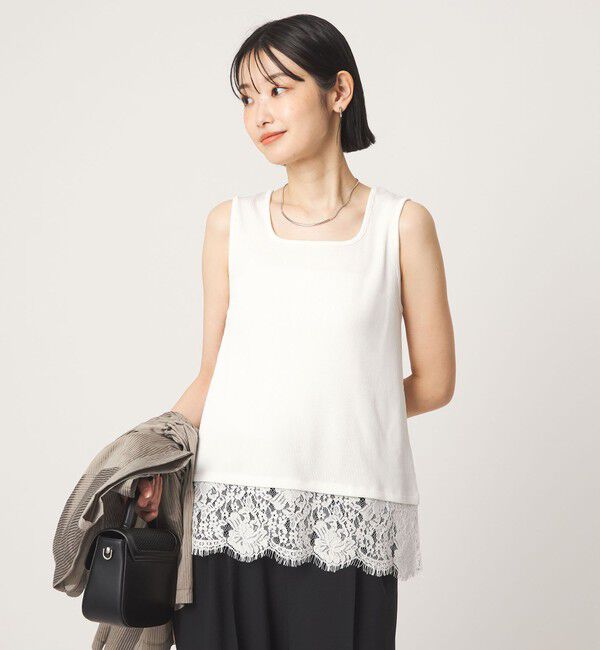 UNITED ARROWS green label relaxing「スソ レース タンクトップ」|タンクトップ|OFF WHITE