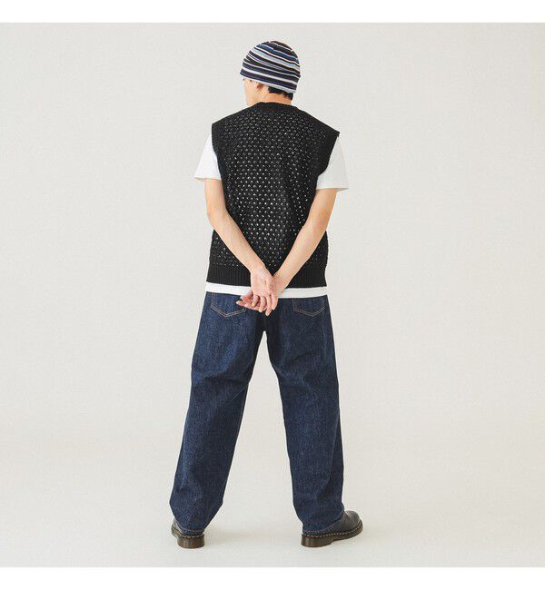 BEAMS「BEAMS｜Wide Denim Pants｜5ポケット ヴィンテージディテール｜スピンドル仕様 ベルトレス」|デニム|