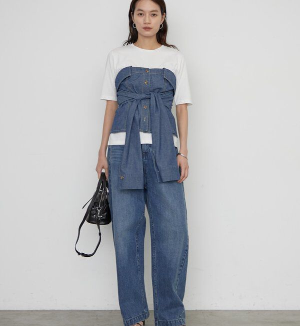  「バレルレッグデニムパンツ」|デニム|