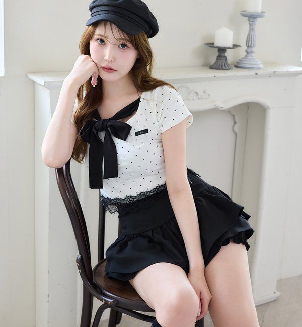  「【Lace Collection】裾レースリボンTee」|プルオーバー|
