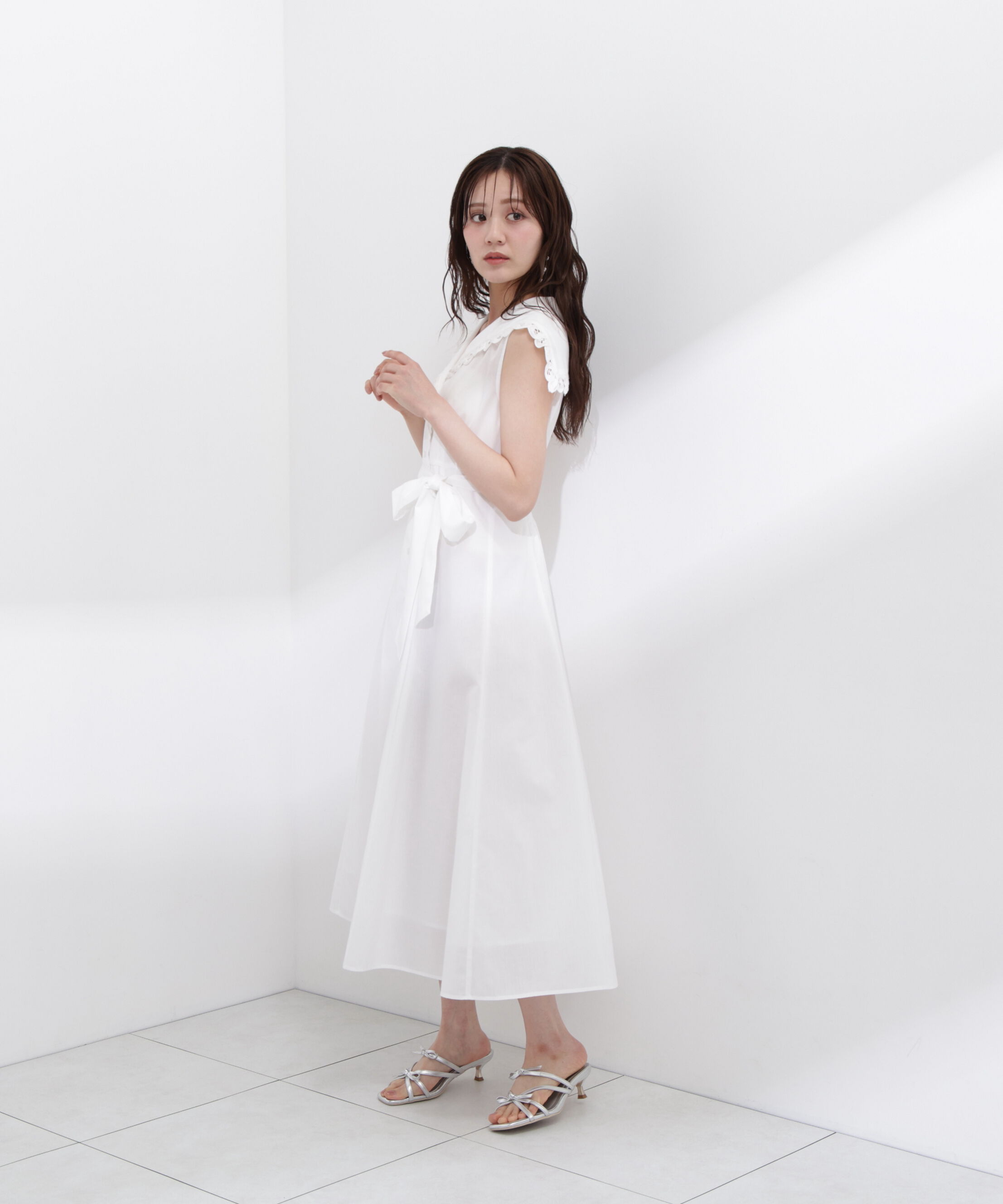 PROPORTION BODY DRESSING「セーラーカラーレーストリムワンピース」|ワンピース|