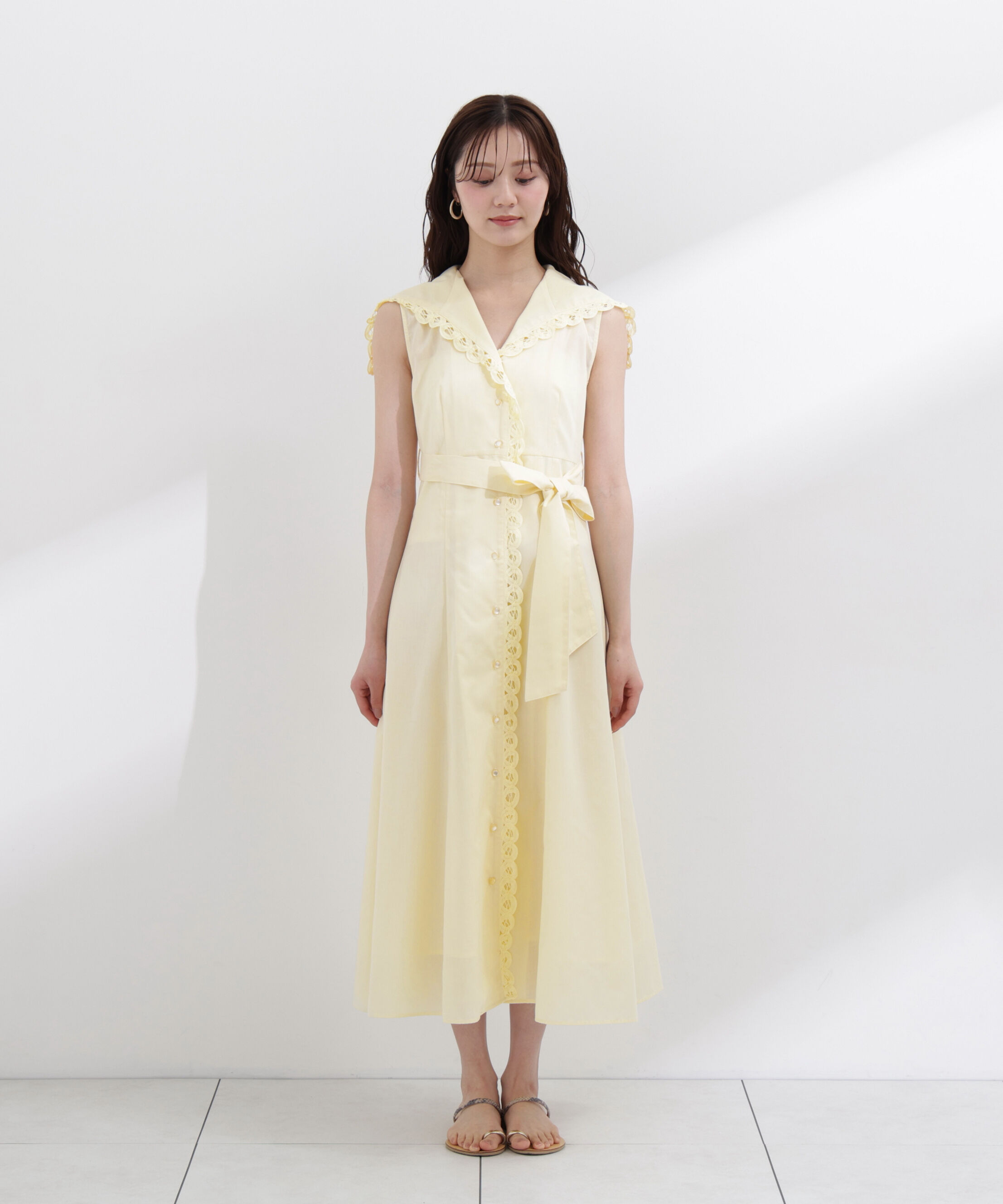 PROPORTION BODY DRESSING「セーラーカラーレーストリムワンピース」|ワンピース|