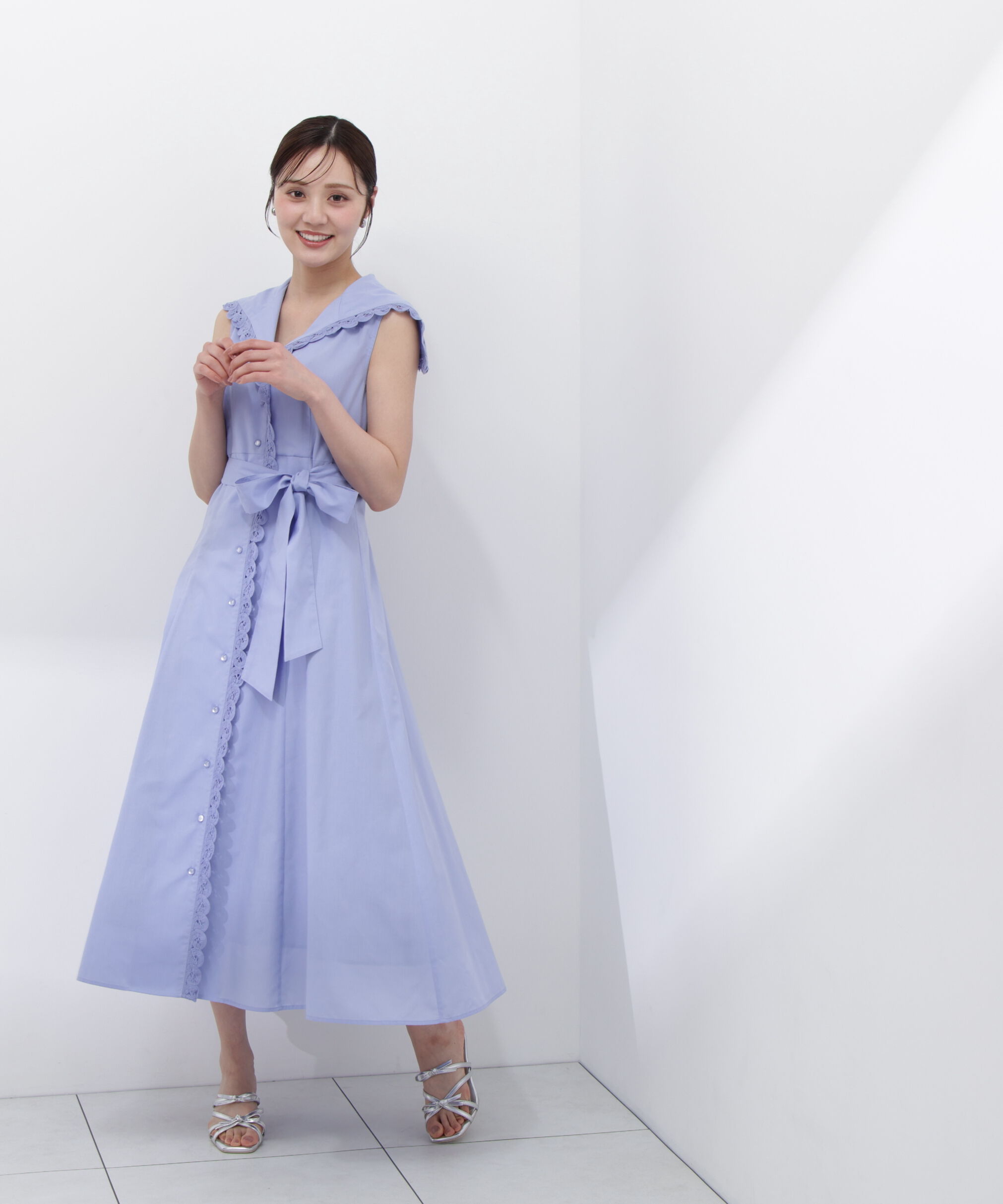 PROPORTION BODY DRESSING「セーラーカラーレーストリムワンピース」|ワンピース|