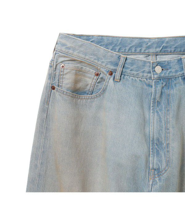 BEAMS「BEAMS｜Wide Denim Pants｜5ポケット ヴィンテージディテール｜スピンドル仕様 ベルトレス」|デニム|