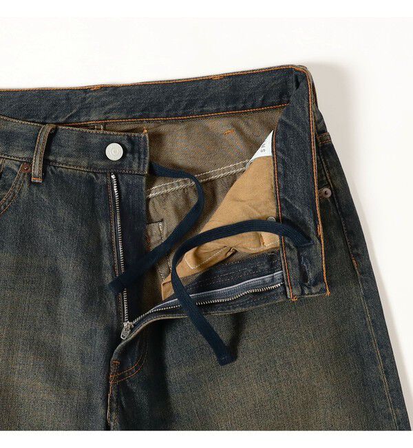 BEAMS「BEAMS｜Wide Denim Pants｜5ポケット ヴィンテージディテール｜スピンドル仕様 ベルトレス」|デニム|