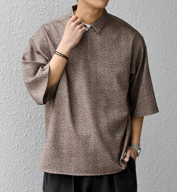 SHIPS any「SHIPS any:〈UVカット〉FUTURE LINEN CANVAS リネンライク スキッパー プルオーバーシャツ◆」|シャツ・ブラウス|