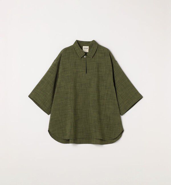 SHIPS any「SHIPS any:〈UVカット〉FUTURE LINEN CANVAS リネンライク スキッパー プルオーバーシャツ◆」|シャツ・ブラウス|