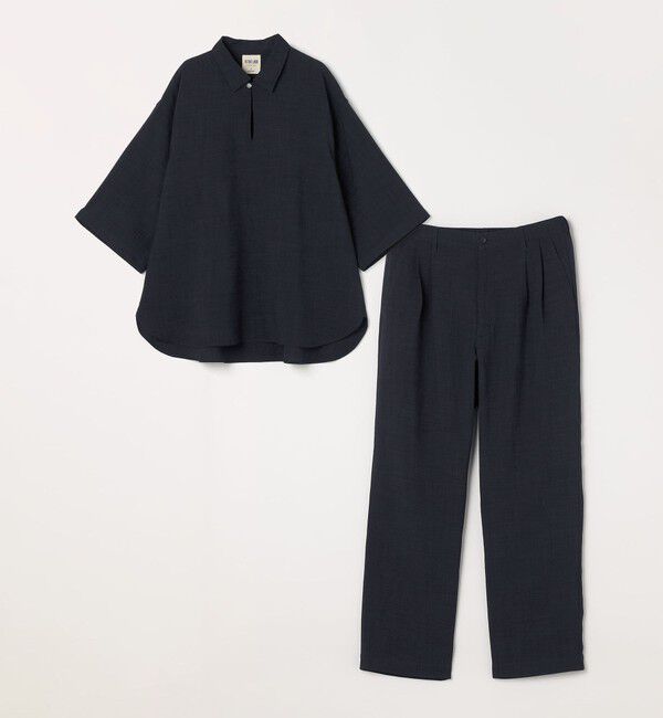 SHIPS any「SHIPS any:〈UVカット〉FUTURE LINEN CANVAS リネンライク スキッパー プルオーバーシャツ◆」|シャツ・ブラウス|