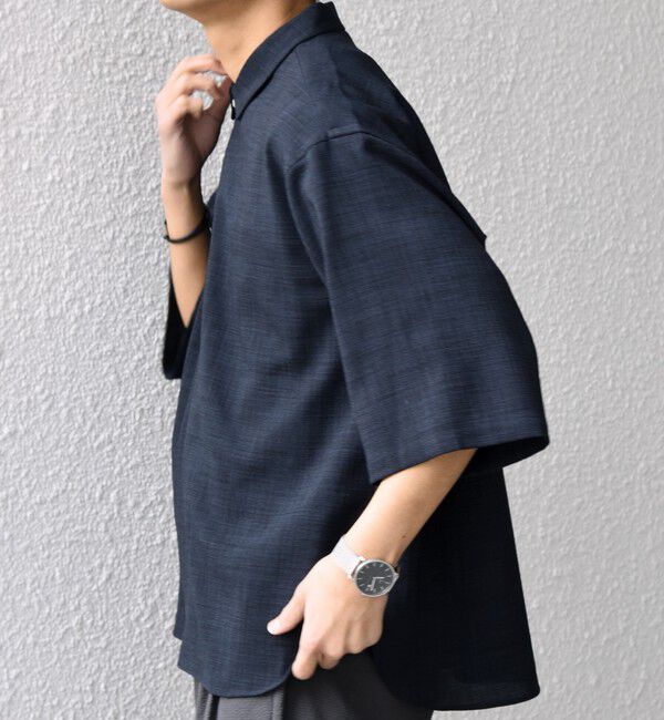 SHIPS any「SHIPS any:〈UVカット〉FUTURE LINEN CANVAS リネンライク スキッパー プルオーバーシャツ◆」|シャツ・ブラウス|