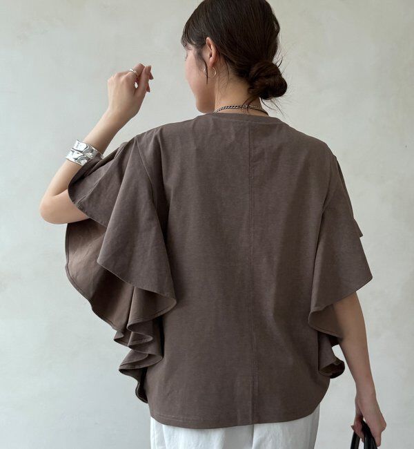  「【WEB限定】ラッフルスリーブロゴTEE」|Tシャツ・カットソー|