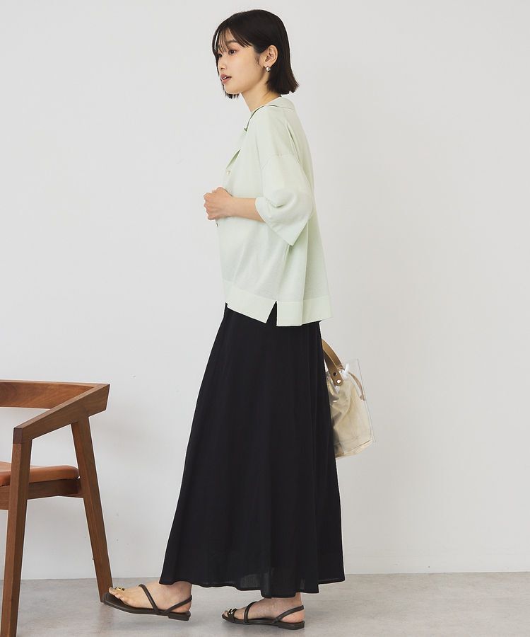 AMERICAN HOLIC「【接触冷感】襟付き5分袖ニットカーディガン」|カーディガン|