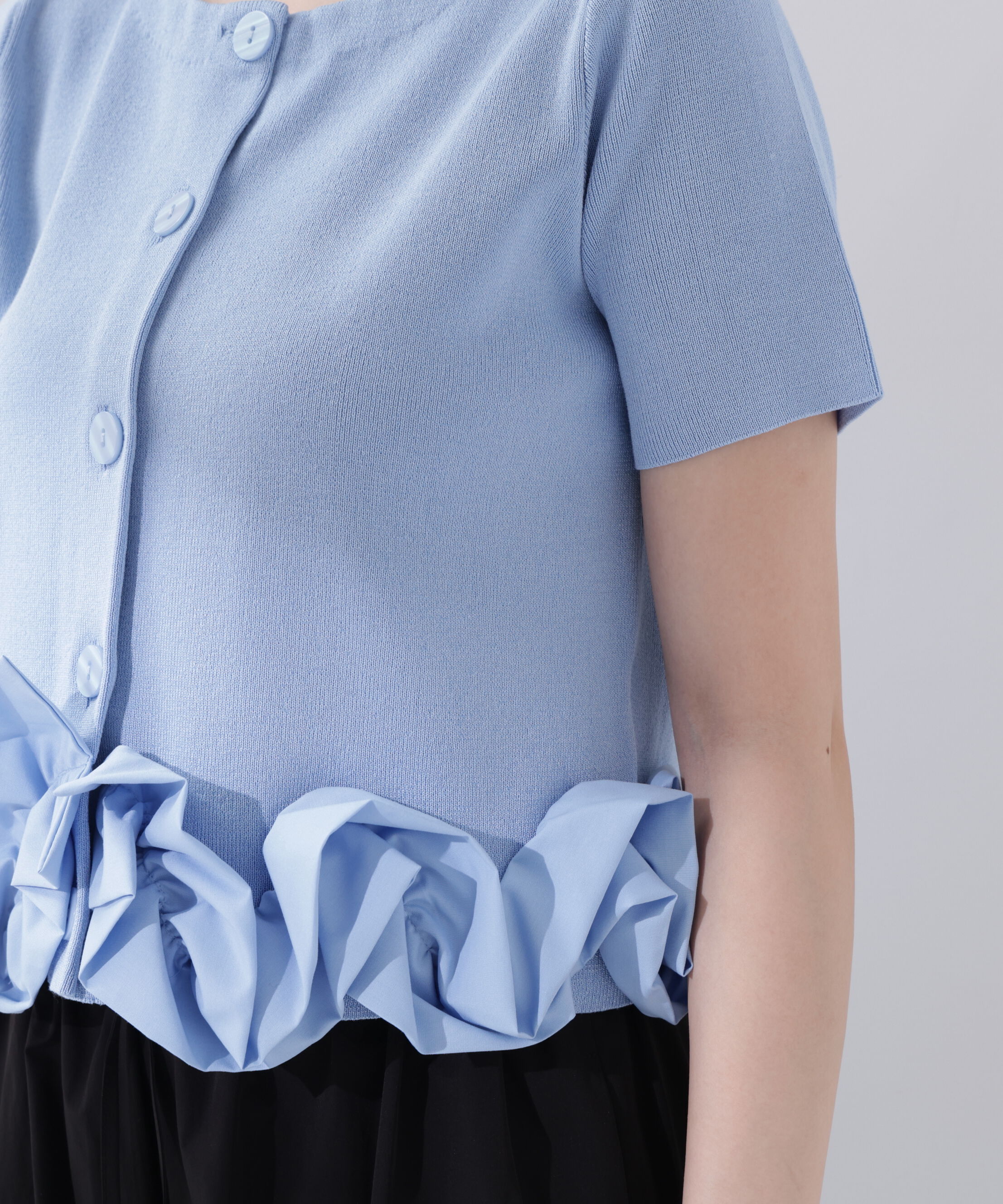 PROPORTION BODY DRESSING「〈a/mie〉半袖ホイップヘムカーディガン」|カーディガン|