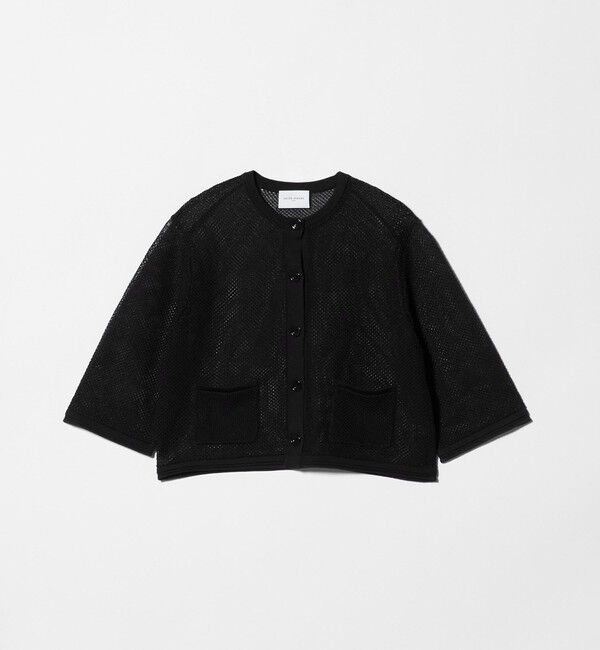 UNITED ARROWS「コットン メッシュ カーディガン」|カーディガン|BLACK