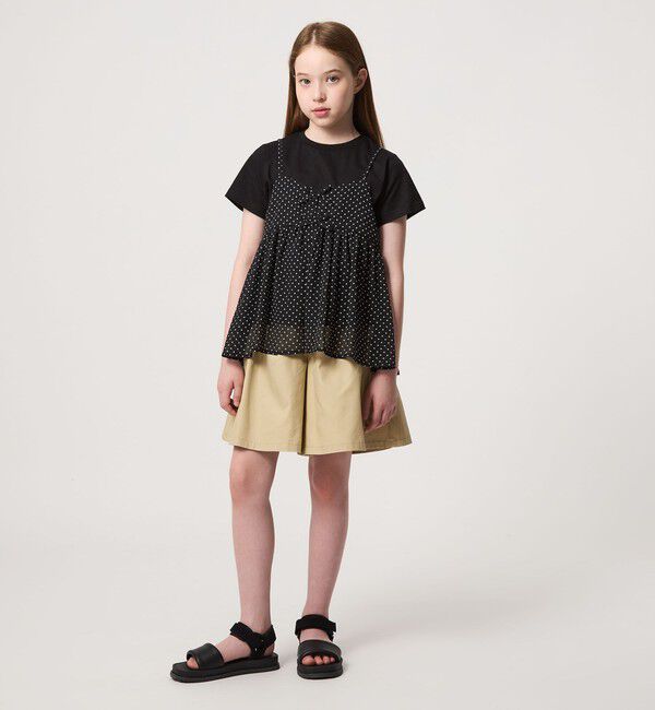 UNITED ARROWS green label relaxing「ドット シフォン キャミソール Tシャツ セット / キッズ 140cm-160cm」|Tシャツ・カットソー|