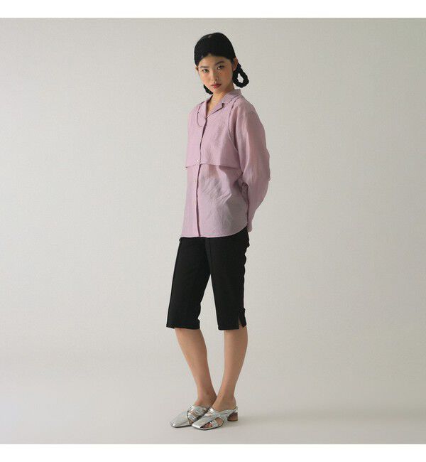 Ray BEAMS 「シアー レイヤード シャツ      26SS 日除け 紫外線対策 冷房対策 デザインシャツ 春夏」|シャツ・ブラウス|