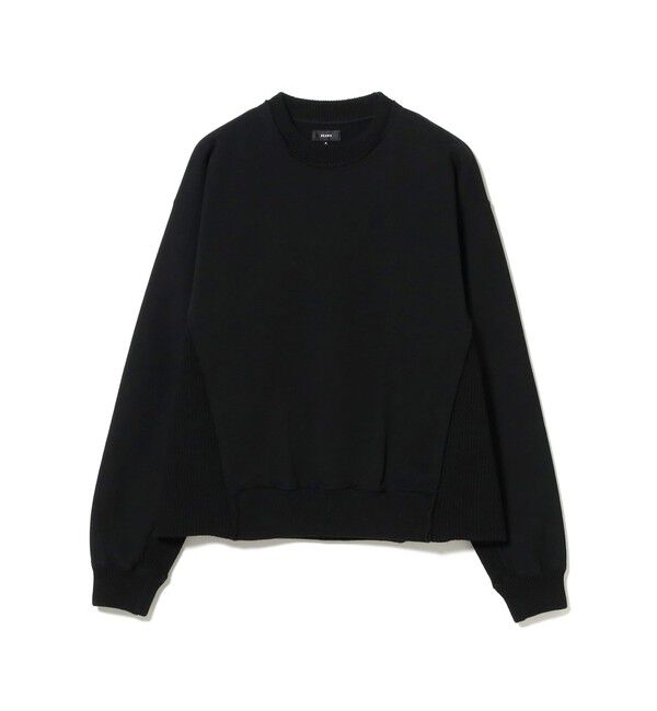 BEAMS「【ワイドショートフィット】ドッキング クルーネック スウェット」|スウェット・ジャージ|