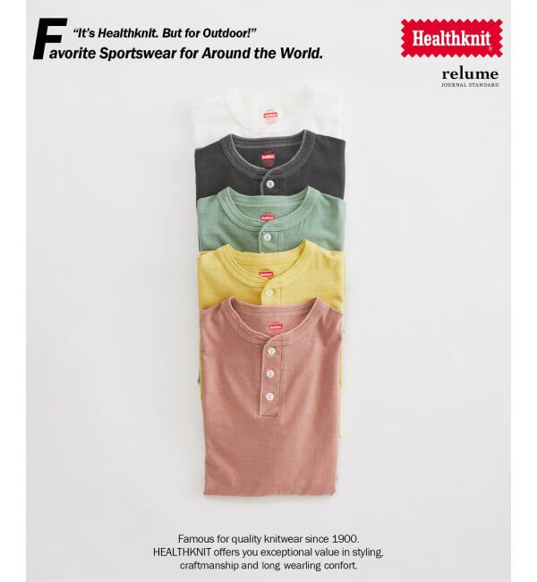 JOURNAL STANDARD relume「Healthknit / ヘルスニット 別注 ヘンリーネックTシャツ」|Tシャツ・カットソー|