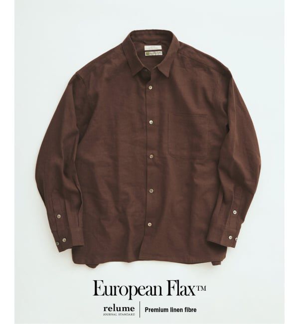 JOURNAL STANDARD relume「《追加予約》European Flax / ヨーロピアンフラックス リネン/レーヨン シャツ」|シャツ・ブラウス|ブラウン