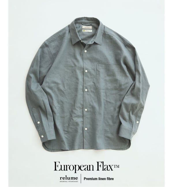 JOURNAL STANDARD relume「《追加予約》European Flax / ヨーロピアンフラックス リネン/レーヨン シャツ」|シャツ・ブラウス|グリーン D