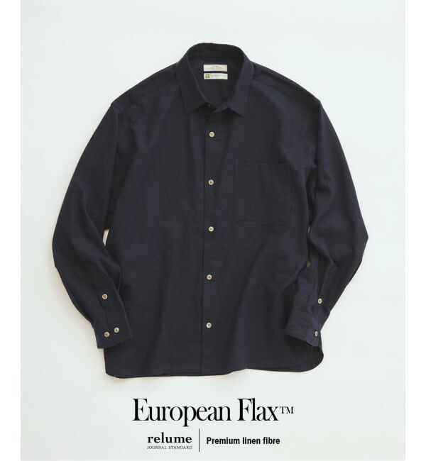 JOURNAL STANDARD relume「《追加予約》European Flax / ヨーロピアンフラックス リネン/レーヨン シャツ」|シャツ・ブラウス|ネイビー