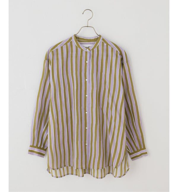 JOURNAL STANDARD「【SARA MALLIKA/サラマリカ】  Cotton Wave Stripe Print Shi」|シャツ・ブラウス|カーキ