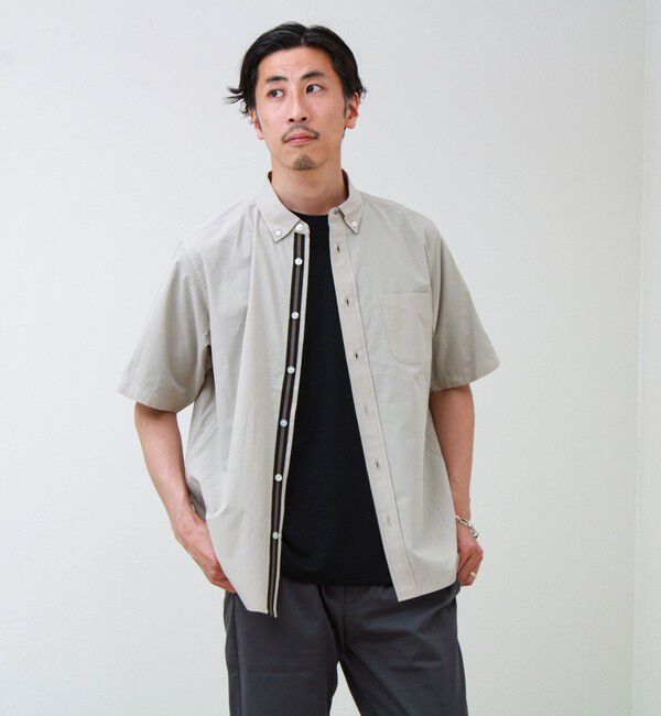GLOSTER「オーバーフローサッカーニットテープS/Sシャツ」|シャツ・ブラウス|