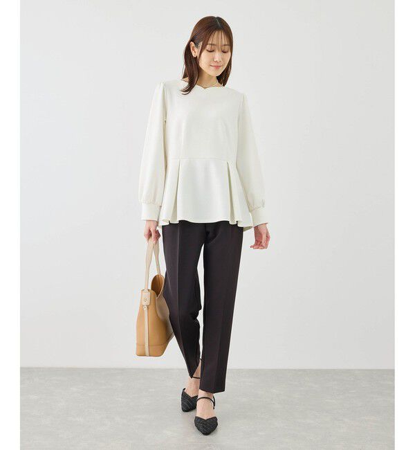Rope&rsquo;Picnic「カットジョーゼットハートネックペプラムプルオーバー」|Tシャツ・カットソー|