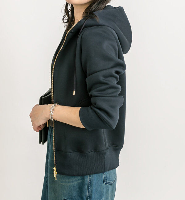  「【WEB限定/キレイめ上品】スポンジダンボールZIPパーカーカットソー」|パーカー|