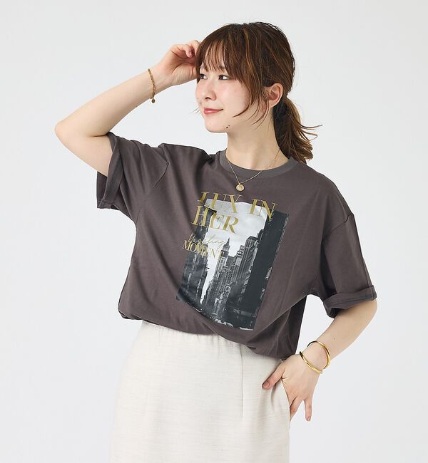 Rouge vif「コットンフォト&ロゴTシャツ/半袖【予約】」|Tシャツ・カットソー|