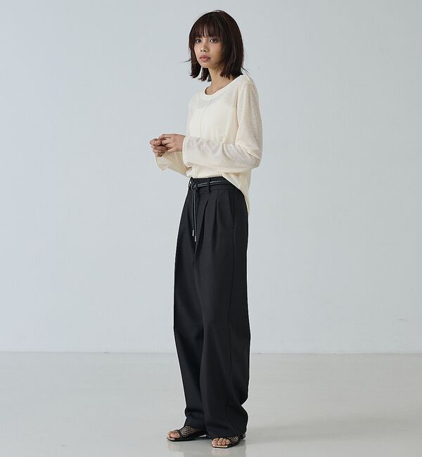 abahouse mavie「【快適・美脚】タックワイドスラックス」|その他|