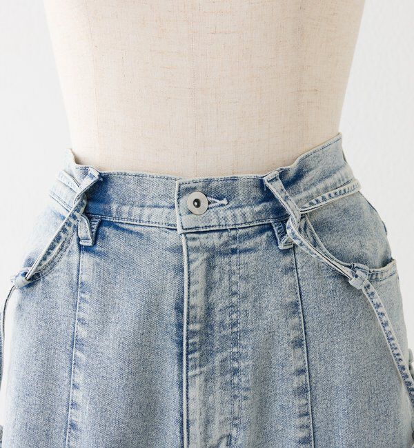  「【 XS/S/Mサイズ展開】サイドスリットリボン美脚デニムパンツ」|その他|