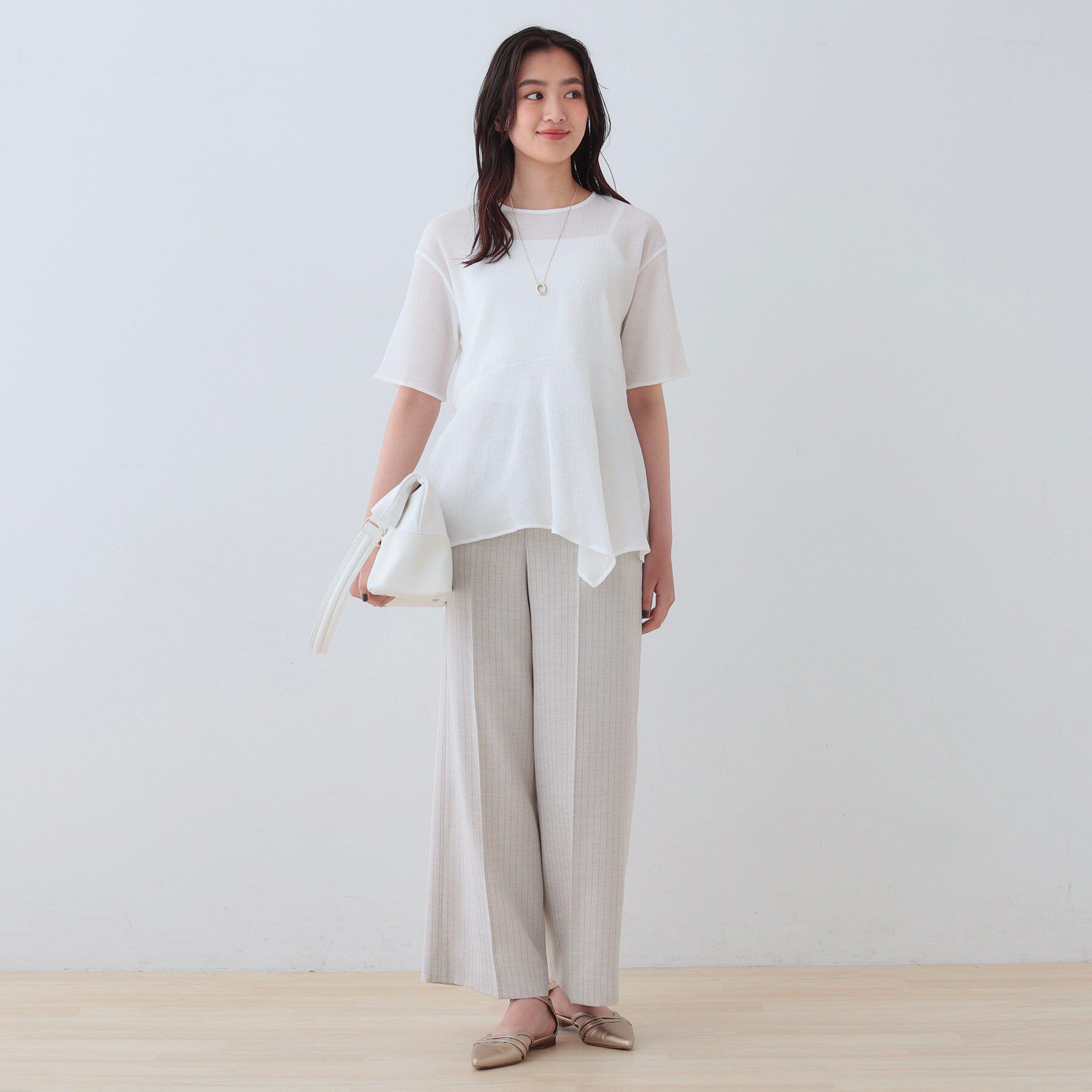 INDIVI「【洗える】ペプラムトップス」|Tシャツ・カットソー|
