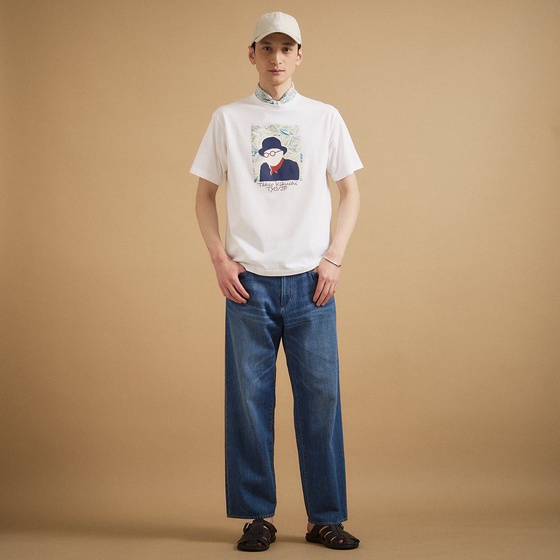 TAKEO KIKUCHI「カカオ柄スクエアプリント 天竺Tシャツ」|Tシャツ・カットソー|