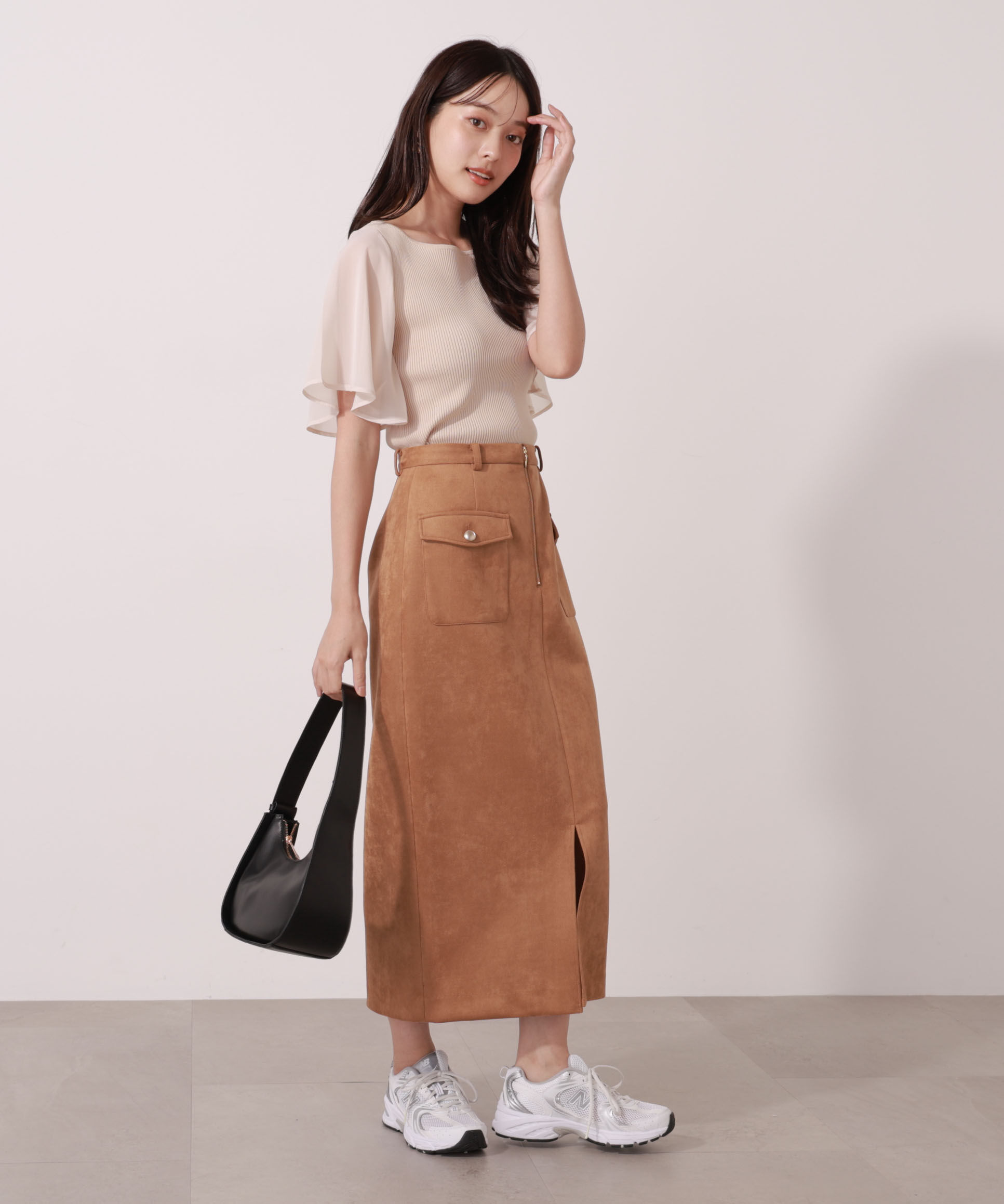PROPORTION BODY DRESSING「シアーフレアスリーブリブニット」|ニット・セーター|