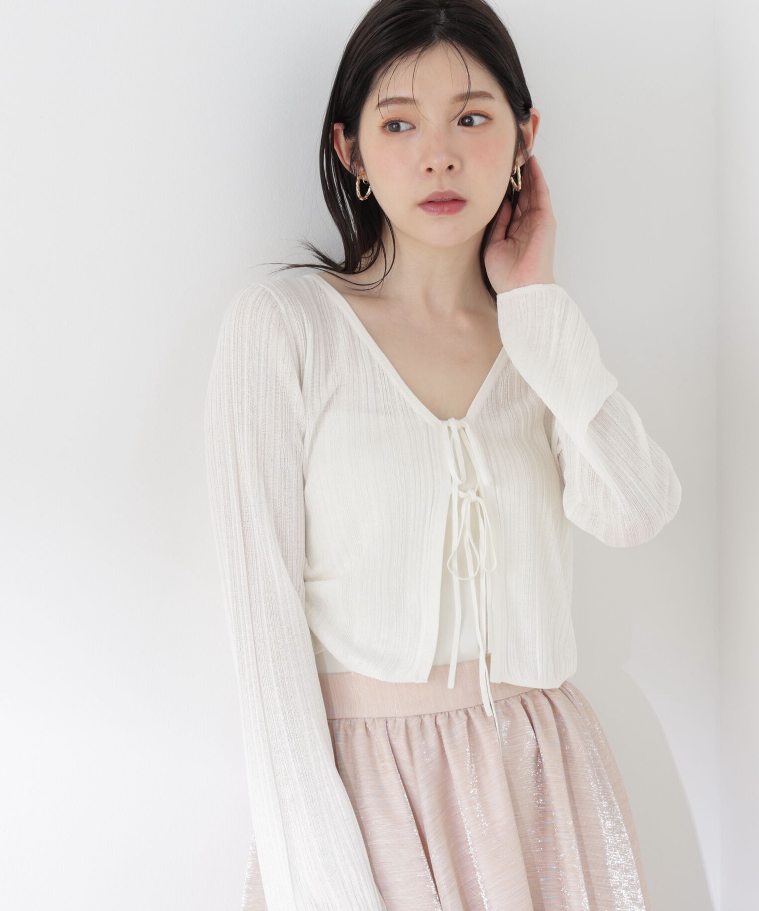 PROPORTION BODY DRESSING「シアーリブカーディガン」|カーディガン|