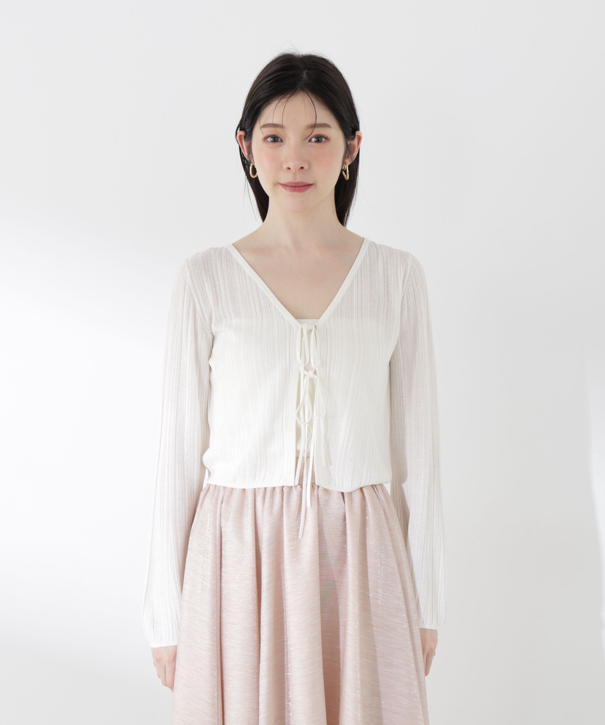 PROPORTION BODY DRESSING「シアーリブカーディガン」|カーディガン|