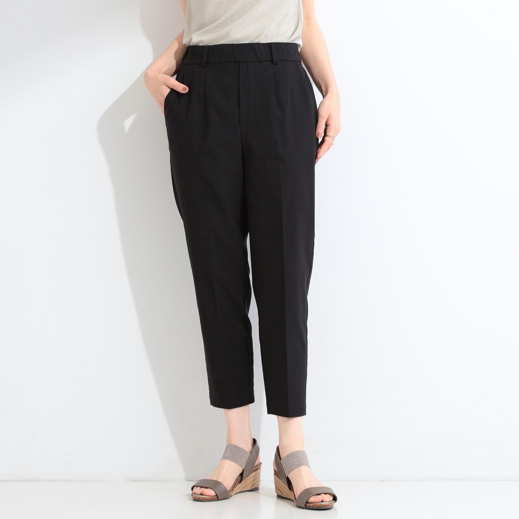 SHOO･LA･RUE「【ひんやり／着丈が選べる/S-LL】脚のラインを拾いにくい ストレッチ スティックパンツ」|その他|