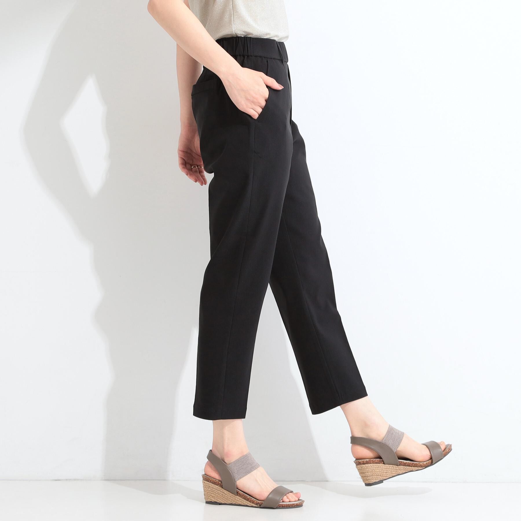 SHOO･LA･RUE「【ひんやり／着丈が選べる/S-LL】脚のラインを拾いにくい ストレッチ スティックパンツ」|その他|