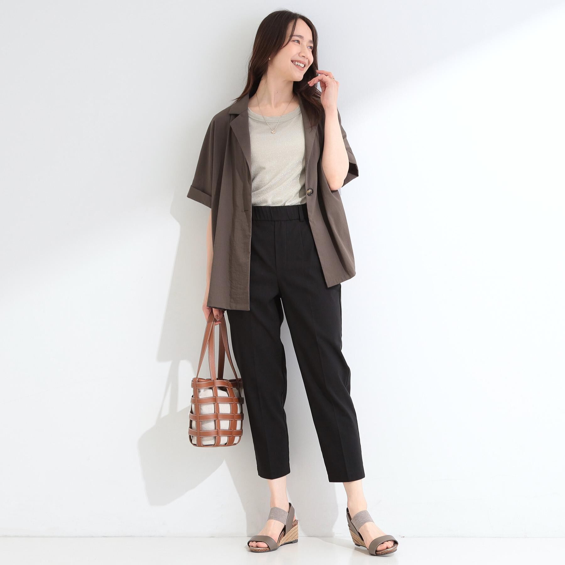 SHOO･LA･RUE「【ひんやり／着丈が選べる/S-LL】脚のラインを拾いにくい ストレッチ スティックパンツ」|その他|