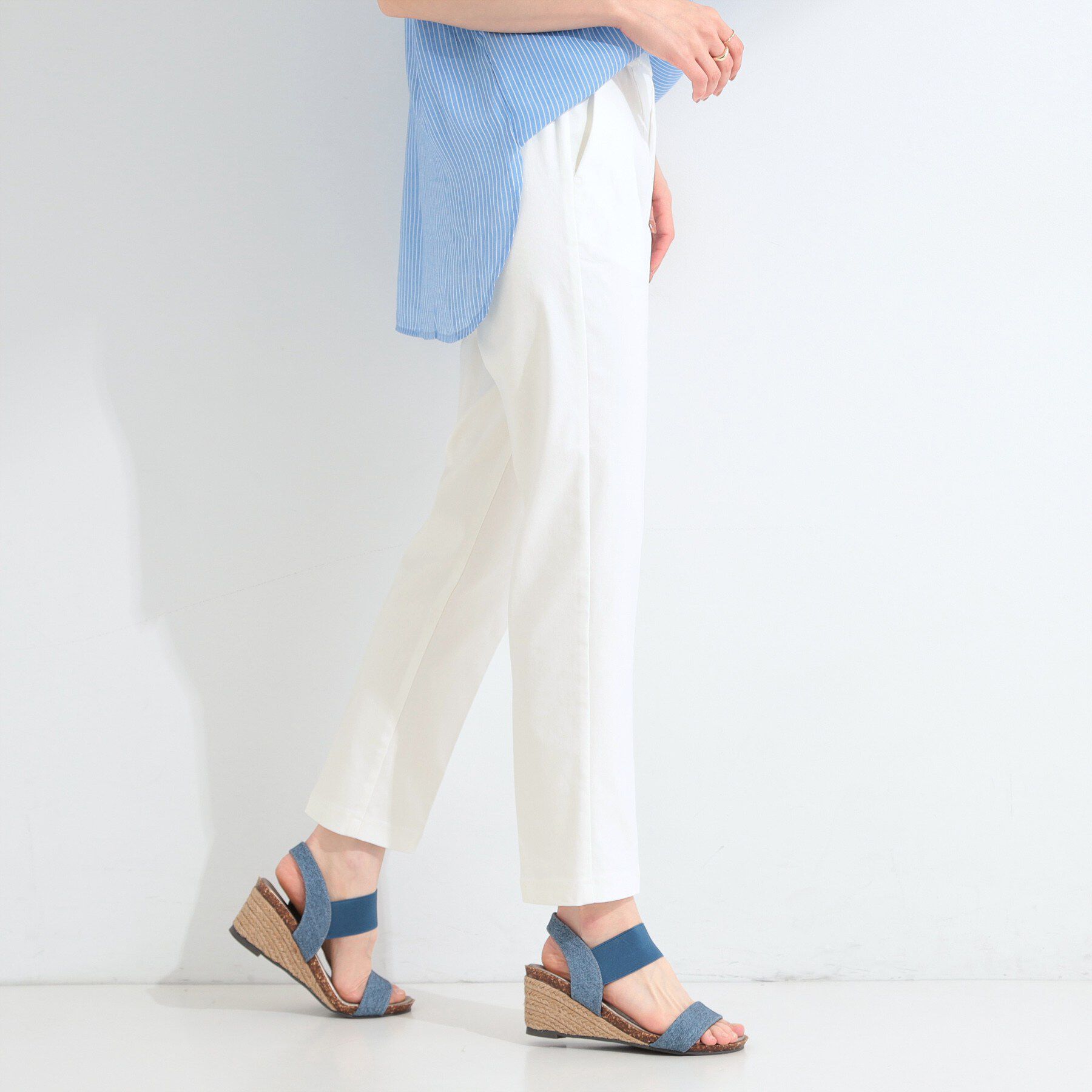 SHOO･LA･RUE「【ひんやり／着丈が選べる/S-LL】脚のラインを拾いにくい ストレッチ スティックパンツ」|その他|