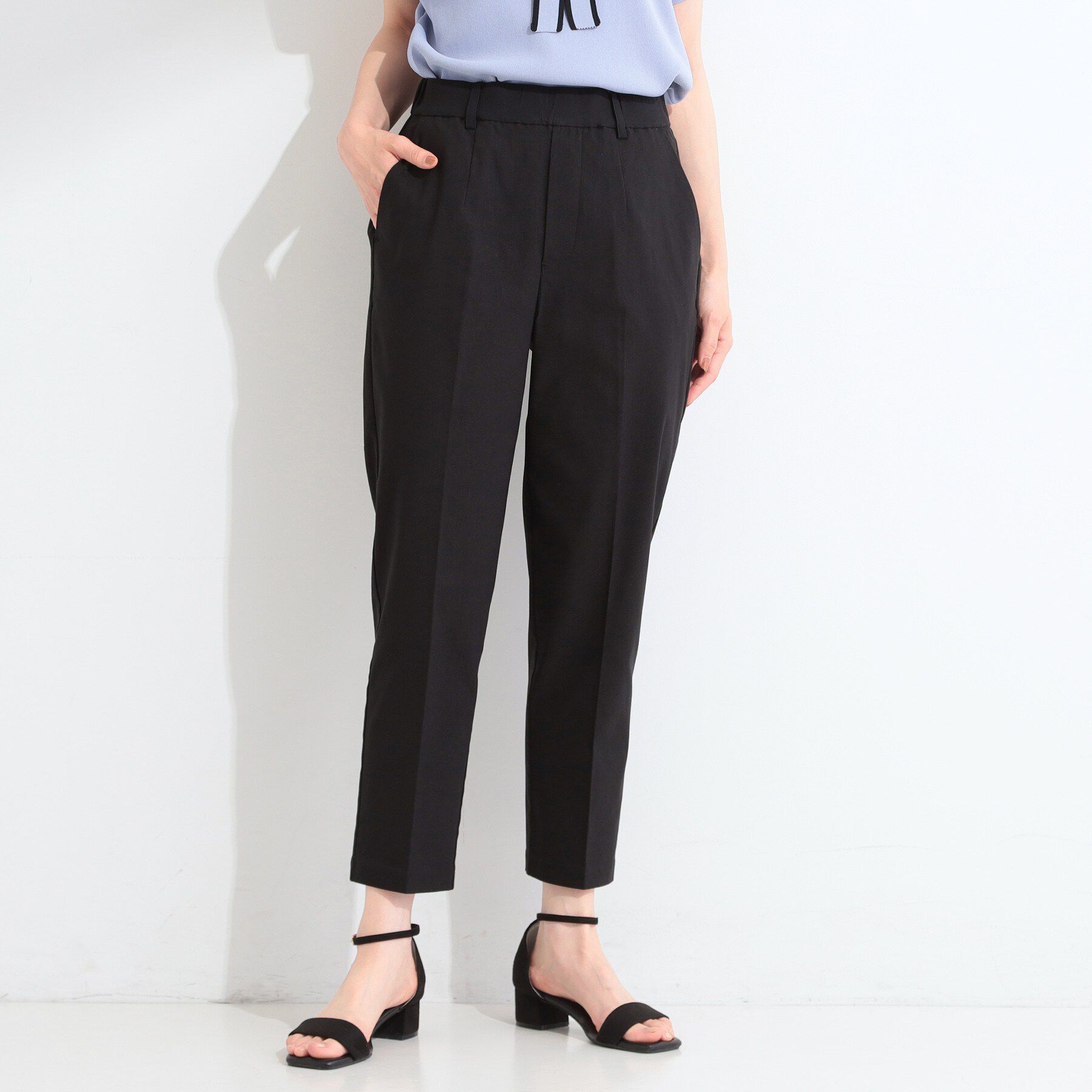 SHOO･LA･RUE「【ひんやり／着丈が選べる/S-LL】脚のラインを拾いにくい ストレッチ スティックパンツ」|その他|