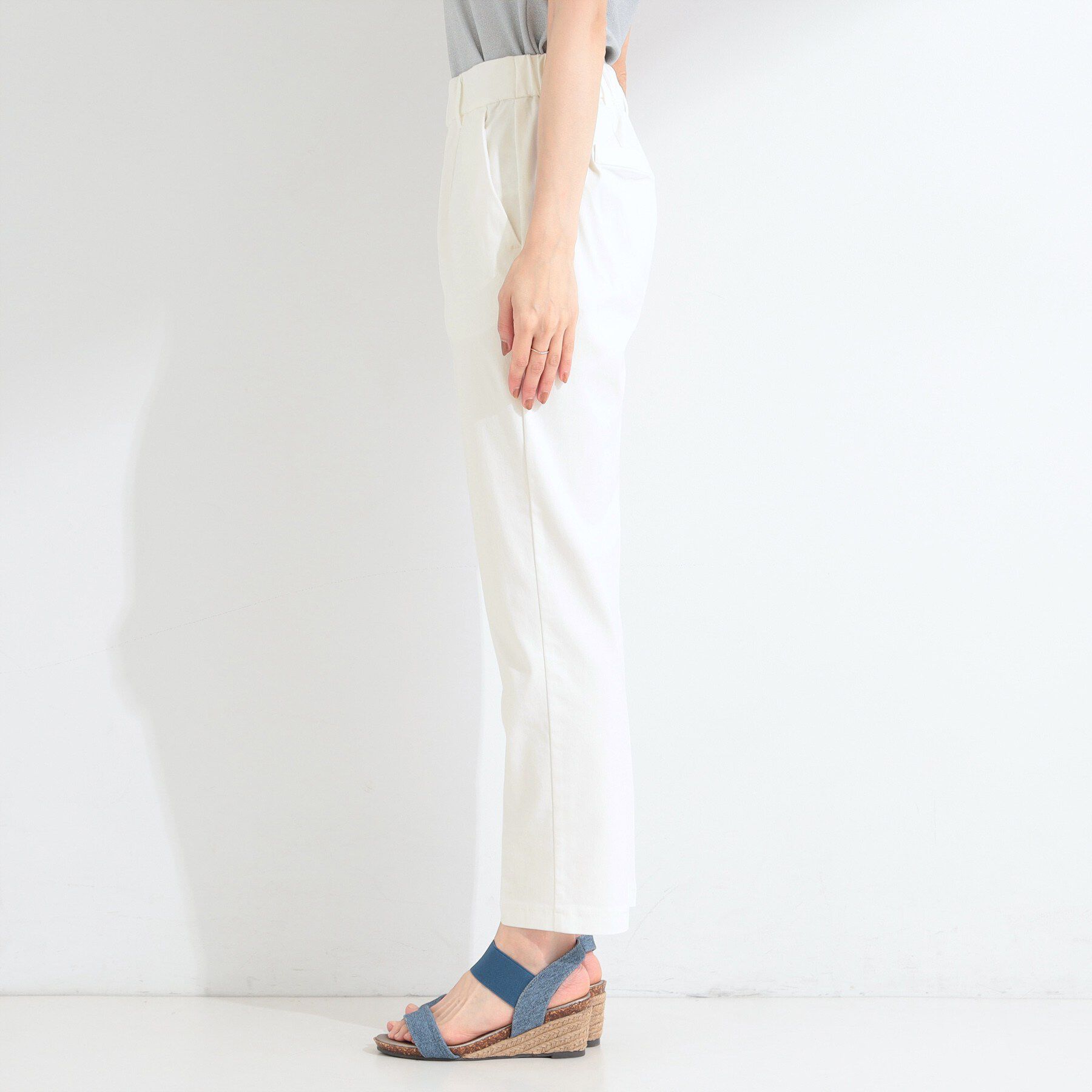 SHOO･LA･RUE「【ひんやり／着丈が選べる/S-LL】脚のラインを拾いにくい ストレッチ スティックパンツ」|その他|