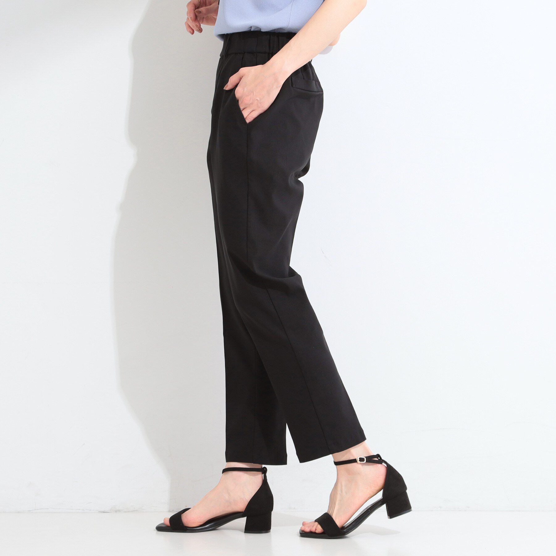 SHOO･LA･RUE「【ひんやり／着丈が選べる/S-LL】脚のラインを拾いにくい ストレッチ スティックパンツ」|その他|