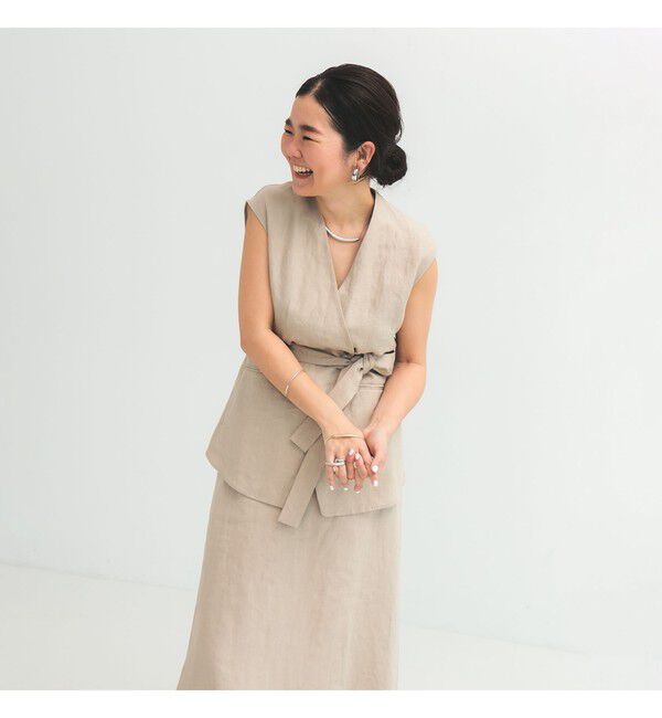Demi-Luxe BEAMS 「リネン ラップ ジレ ブラウス .M」|シャツ・ブラウス|