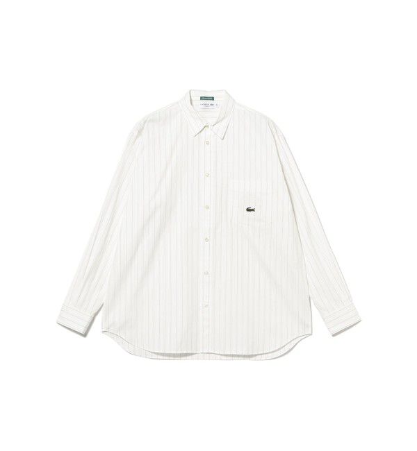 BEAMS「BEAMS｜【別注】LACOSTE / ストライプ シャツ｜メンズシャツ 長袖｜ラコステ ビームス 50周年｜ストライプ」|シャツ・ブラウス|