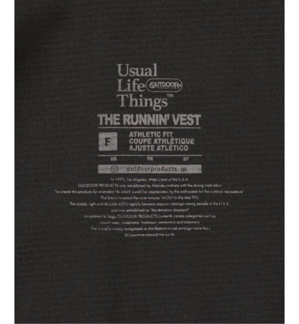 OUTDOOR PRODUCTS Usual Things「≪予約≫ULT SPORTS RUNNIN' PACKABLE VEST」|ダウンベスト・ベスト|